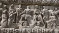 Bas-relief on the ancient Arch of Galerius in Thessaloniki, Greece HD Footage