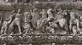 Bas-relief on the ancient Arch of Galerius in Thessaloniki, Greece HD Footage