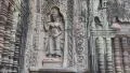 Bas-relief on the ancient wall in Angkor Thom temple complex in Cambodia HD Footage