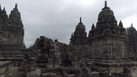 Bas Relief Carving, Main Temple, Sewu Temple Compound, Java, Indonesia 库存影片 307061679