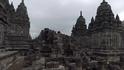 Bas Relief Carving, Main Temple, Sewu Temple Compound, Java, Indonesia 库存影片 307061680