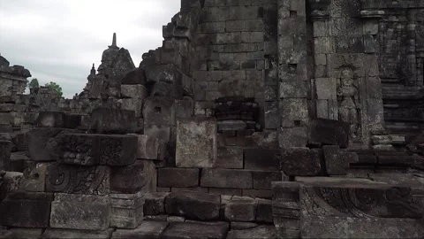 Bas Relief Carving, Main Temple, Sewu Temple Compound, Java, Indonesia Video stock 307095224