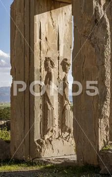 Bas-Relief Carvings at Persepolis Stock Photos