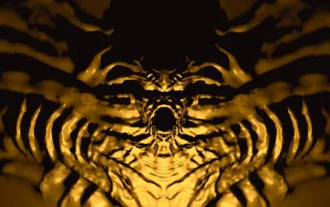 Bas-relief devil with horns. 3d illustration Stock Illustration