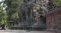 Bas-relief of the face on ancient wall in Angkor Thom temple complex, Cambodia HD Footage
