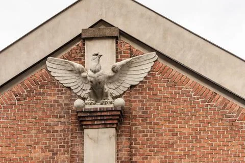 Bas-relief on the house in the form of an eagle Stock Photos