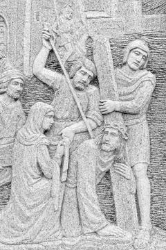 Bas-relief of Jesus Stock Photos