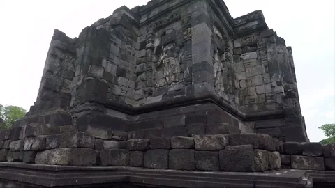 Bas Relief, Main Temple Facade, Lumbung Temple Compound, Java, Indonesia Stock Footage 305938916