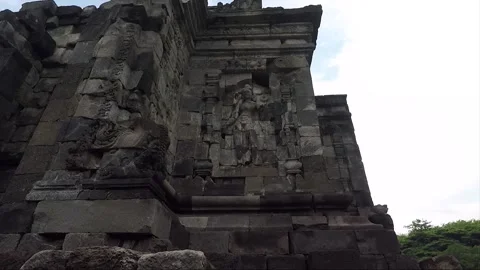Bas Relief, Main Temple Facade, Lumbung Temple Compound, Java, Indonesia Stock Footage 305940140