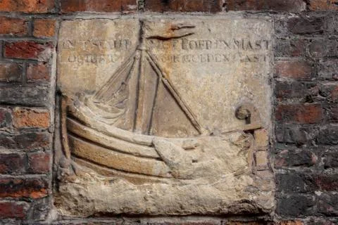 A bas-relief over a bridge Stock Photos
