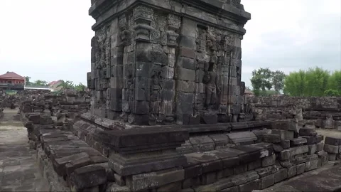 Bas Relief, Perwara Temple, Buddhist Stupas, Sewu Temple, Java, Indonesia Vídeos de archivo 310825503