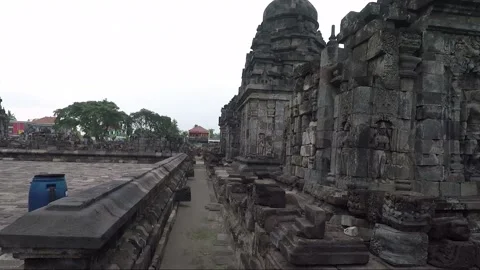 Bas Relief, Perwara Temples, Buddhist Stupas, Sewu Temple, Java, Indonesia Stock Footage 310824029