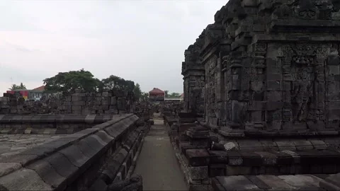 Bas Relief, Perwara Temples, Buddhist Stupas, Sewu Temple, Java, Indonesia Stock Footage 310824818