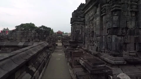 Bas Relief, Perwara Temples, Buddhist Stupas, Sewu Temple, Java, Indonesia Stock Footage 310824990