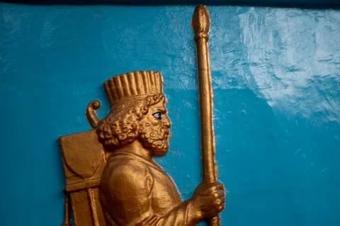 Bas-relief representing a Persian solider, Darband, Iran Stock Photos