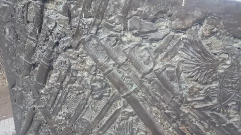 Bas-Relief With Russain Blazon and Weapons Video stock 73778032