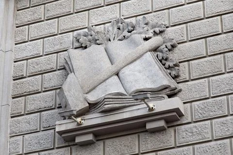 Bas-relief of Samara Academic Opera and Ballet Theater. Russia. The buildin.. Stock Photos