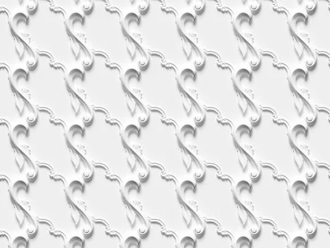 Bas-relief seamless texture consisting of various elements Illustrazione stock