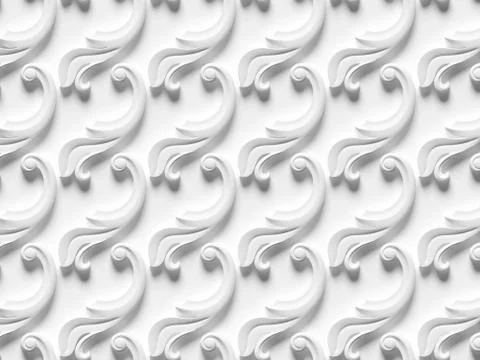 Bas-relief seamless texture consisting of various elements  Stock Photos