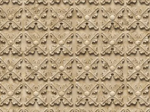 Bas-relief of seamless textures, consisting of various elements Stock Photos