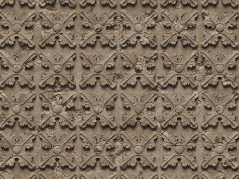 Bas-relief of seamless textures, consisting of various elements  Fotos de archivo