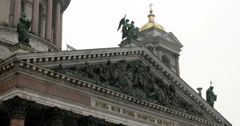 Bas-relief of St. Isaac's Cathedral, Saint Petersburg, Russia Stock Footage 71223375