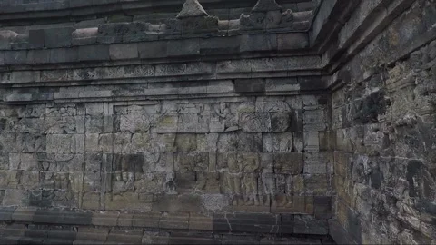 Bas Relief on the wall of the Borobudur Temple, Java, Indonesia Stock-Footage 241878172