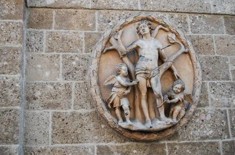 Bas-relief on the wall Stock Photos