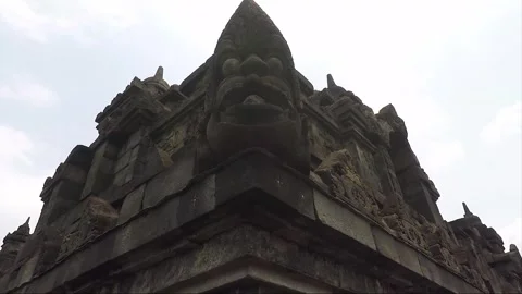 Bas Reliefs, Wall of Borobudur Temple Terrace, Java, Indonesia Stock Footage 242595937