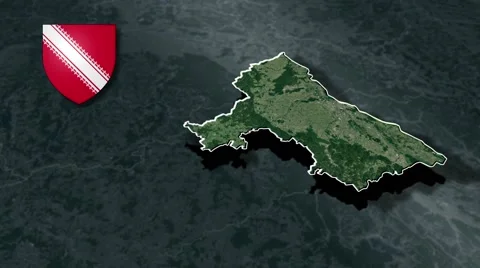 Bas-Rhin with Coat Of Arms Animation Map Stock Footage