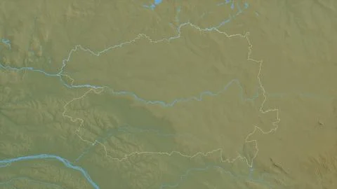 Bas-Uele, Democratic Republic of the Congo - outlined. Physical 스톡 일러스트