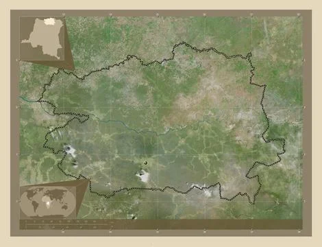Bas-Uele, Democratic Republic of the Congo. High resolution satellite map Stock Illustration