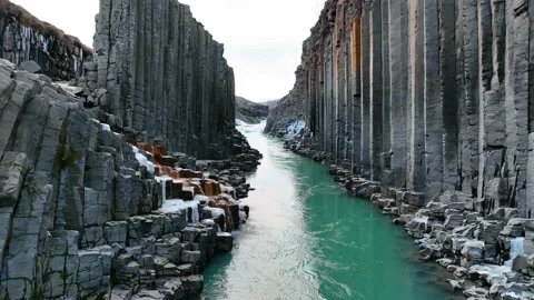 Basalt Canyon of Iceland Video stock 229661412