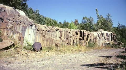 Basalt cliffs in summer Video stock 67203575