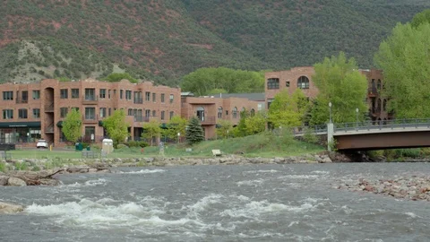 Basalt, Colorado River on a Cloudy Day Stock Footage 91712508