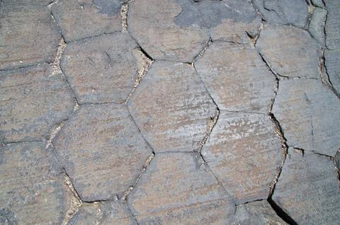 Basalt column ends Stock Photos