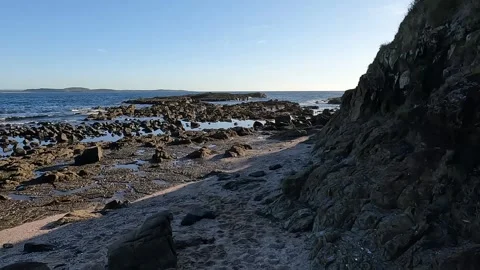 Basalt Columns and Rugged Coastline at Bombo Headland Geological Site, Kiam.. Stock Footage 312061616