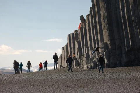 Basalt columns in Iceland Stock Photos