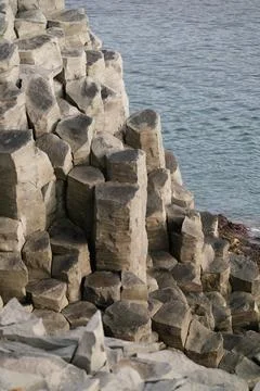 Basalt columns in Iceland Stock Photos