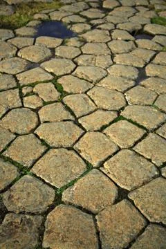 Basalt columns kirkjugolf Stock Photos