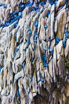 Basalt columns texture Stock Photos