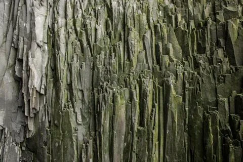 Basalt columns texture Stock Photos