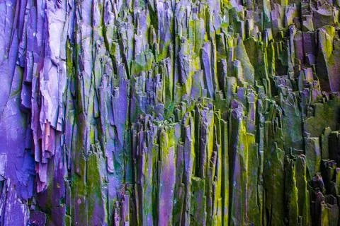 Basalt columns texture Stock Photos