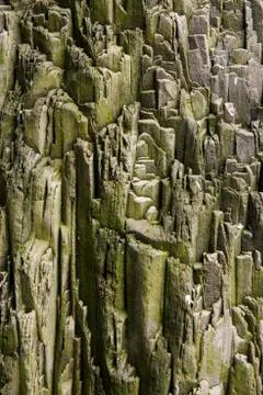 Basalt columns texture Stock Photos