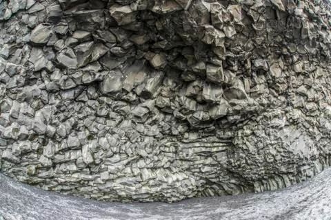 Basalt columns texture Stock Photos