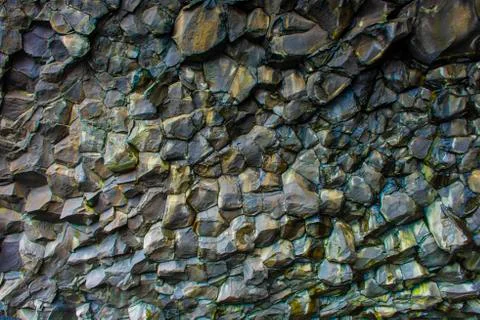 Basalt columns texture Stock Photos
