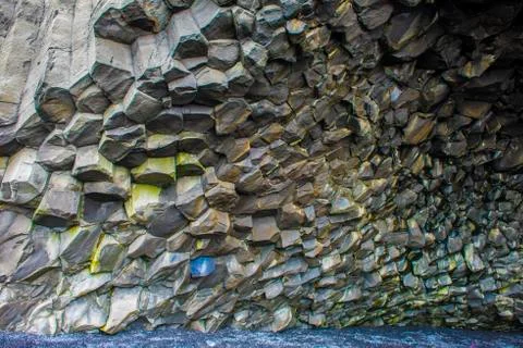 Basalt columns texture Stock Photos