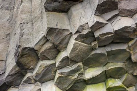 Basalt columns texture Stock Photos