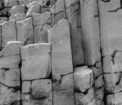 Basalt columns texture Stock Photos