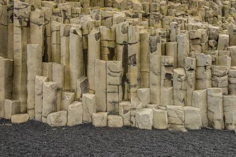 Basalt columns texture Stock Photos